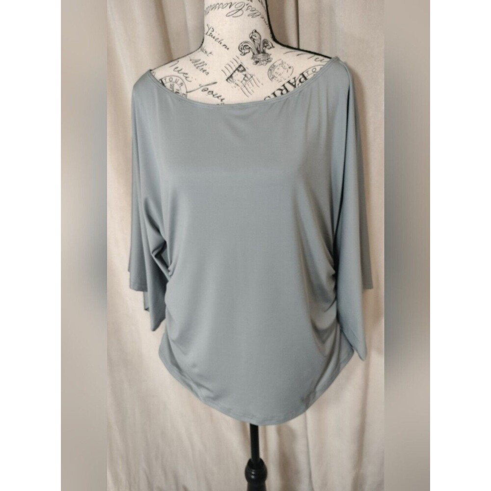NWOT! Women's Batwing Top w/Bateau Neckline Side Ruching 3/4 Sleeve. Size 1XL